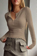 Heididress Buttons Long Sleeves Slim Fit Bottoming Henry Shirt