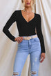 Heididress Wrap V Neck Long Sleeves Slim Fit Bottoming Top