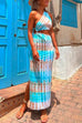 Heididress One Shoulder Cut Out Waist Side Split Tie Dye Maxi Dress