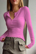 Heididress Buttons Long Sleeves Slim Fit Bottoming Henry Shirt