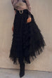 Heididress Ruffle Layered Mesh A-line Maxi Skirt