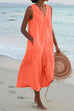 Heididress V Neck Sleeveless Beach Midi Dress(7 Colors)