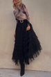 Heididress Ruffle Layered Mesh A-line Maxi Skirt