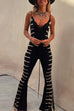 Heididress Lace-Up Tie Dye Cami Jumpsuit