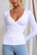 Heididress Wrap V Neck Long Sleeves Slim Fit Bottoming Top