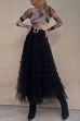 Heididress Ruffle Layered Mesh A-line Maxi Skirt