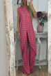 Heididress Printed High Slit Long Tank Top and Bell Bottoms Pants Set