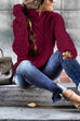 Heididress Mockneck Solid Cable Knit Pullover Sweater