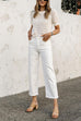 Heididress Short Sleeves Crochet Hollow Out Sweater