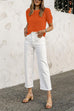 Heididress Short Sleeves Crochet Hollow Out Sweater
