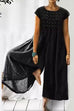 Heididress Ruched Short Sleeve Wide Leg Baggy Jumpsuit