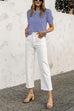 Heididress Short Sleeves Crochet Hollow Out Sweater
