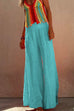 Heididress Smocked Elastic Waist Baggy Wide Leg Cotton Linen Pants