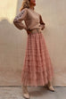 Heididress Tulle Layered Ruffle Mesh Maxi Skirt