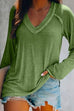 Heididress V Neck Long Sleeves Solid T Shirt