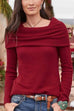 Heididress Solid Off Shoulder Long Sleeve Warm Pullovers
