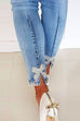 Heididress Bow Knot Pearl Beaded Pencil Denim Pants
