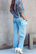 Heididress Raw Hem Wide Leg Casual Denim Pants