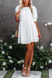 Heididress Solid Half Sleeve Ruched Babydoll Dress
