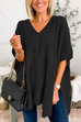 10 Colors V Neck Loose Fit Solid Poncho Sweater