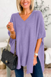 10 Colors V Neck Loose Fit Solid Poncho Sweater