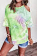 Heididress Cold Shoulder Short Sleeve Tie Dye T-shirt