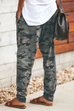 Heididress Casual Pockets Drawstring Camo Joggers