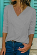 Heididress V-neck Long Sleeve Solid Basic Shirts